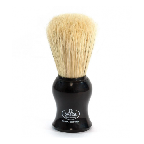 OMEGA Shaving Brush #66 Plast. Cream or Black handle (M)