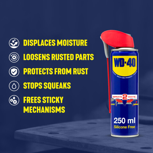 WD-40 Multi-Use Product Lubricant Spray, Smart Straw, Hinges & Locks, 250ml 1