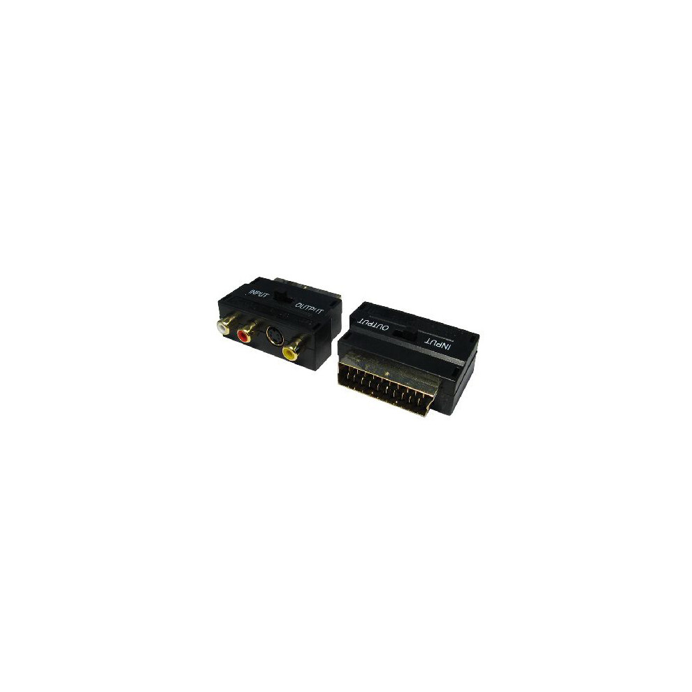 Cms Cables Switchable Scart To Svhs & Three Rca Adapter Black 5055781201509