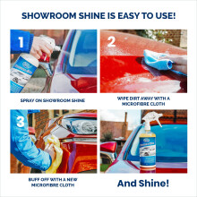 Greased Lightning Showroom Shine Waterless Car Wash & Wax 1L + 2 Cloths