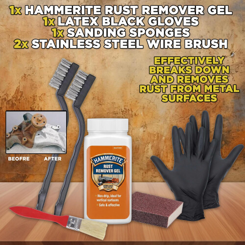 Rust Remover for Metal Complete Repair Kit – Fast Rust Removal with Hammerite Ru 1