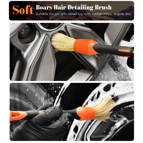 YeewayVeh 7PCS Motorcycle Cleaning Brush Kit, 2 Size Bendable Wheel 2