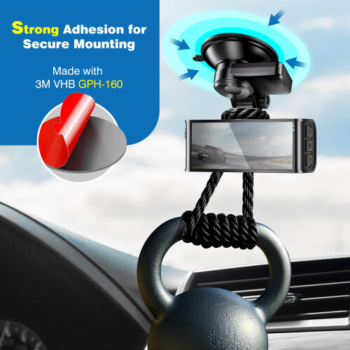 Dash Cam Mount Adhesive Pads – 4-Pack 56mm Round Double-Sided Pads 2