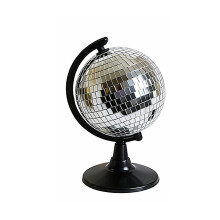 Statues de Globe boule Disco argentée, Sculpture de-Argent L