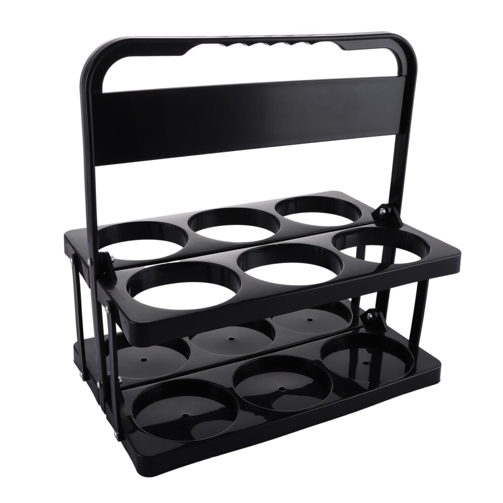 Aselected Milk Bottle Holder Foldable Plastic Drink Carrier, 6 Holes Reusable Beer Bottle Carrier, Wine Bottle Carrier With Handle, (Black) Black 5003395567139