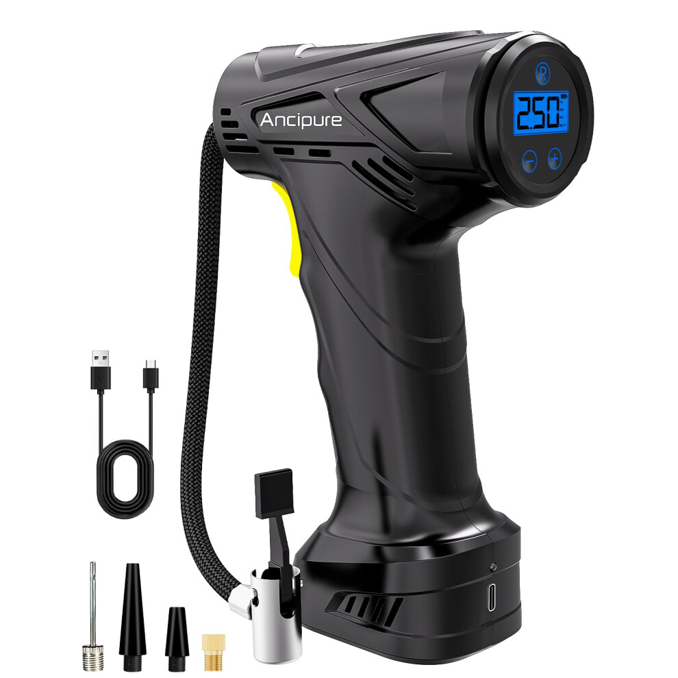 Tyre Inflator Air Compressor 6000Mah Usb Rechargeable Battery 150Psi Handhe Light 9174124164793