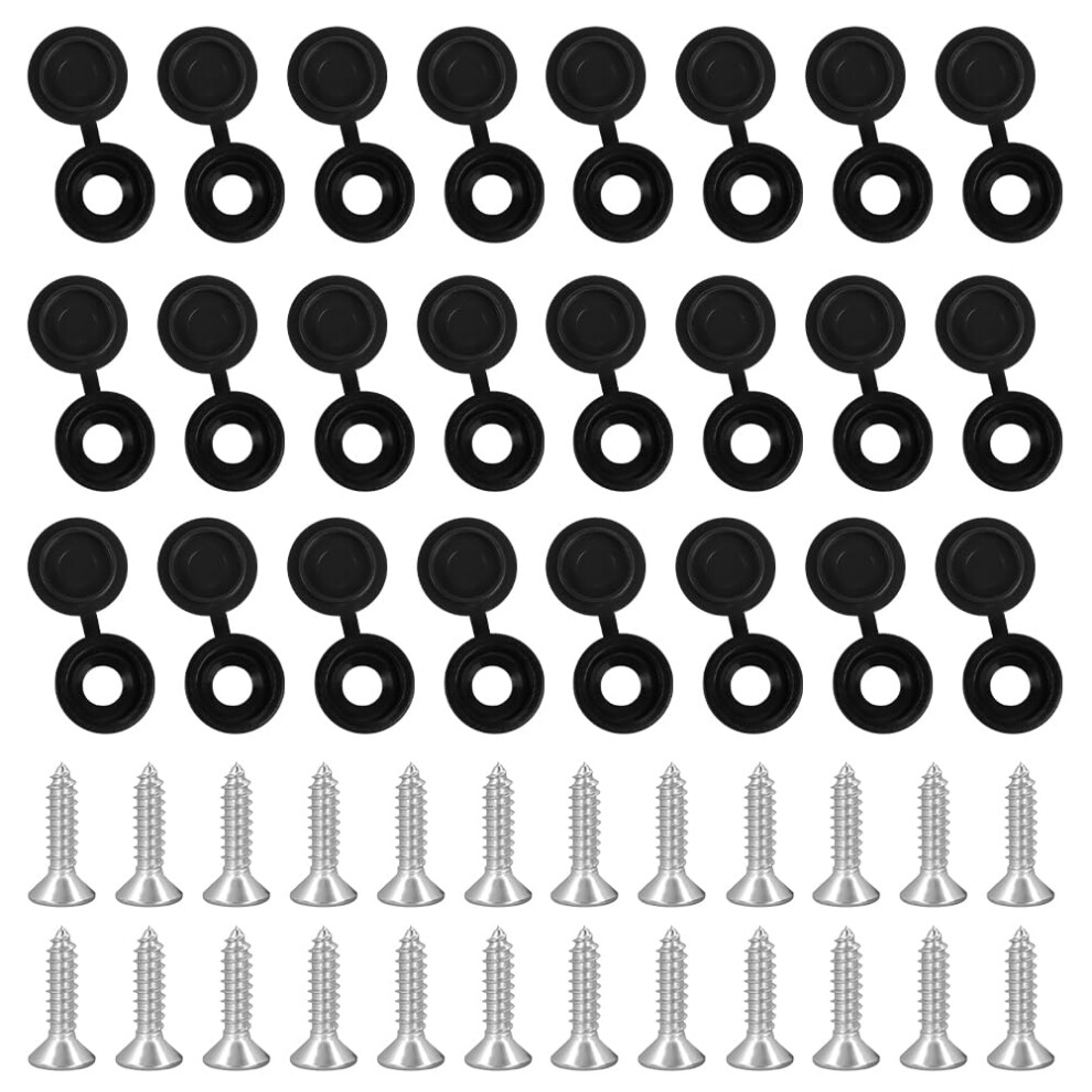 Adiwo 48 Pcs 304 Stainless Steel Screws And Caps Set Number Plate Screws An 4006035525040