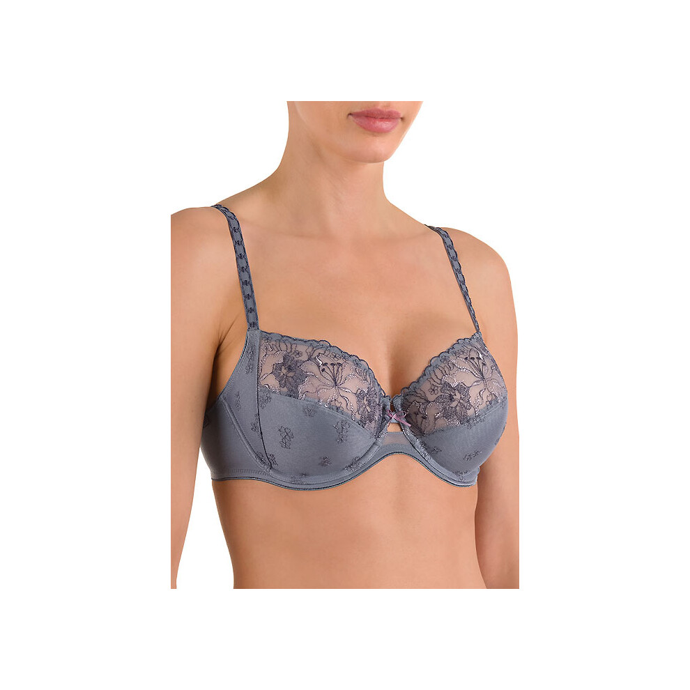Felina (Uk 32 G Cup, Smoky ) Conturelle Wild Lily Underwired Bra Blue