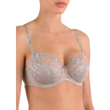(UK 36 F Cup, Pearl Grey) Felina Conturelle Sentiments Pearl Grey Balconette Bra