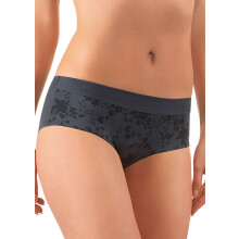 (UK 12 (40), Carbon Black) Felina Conturelle Solid Flower Shorty Brief