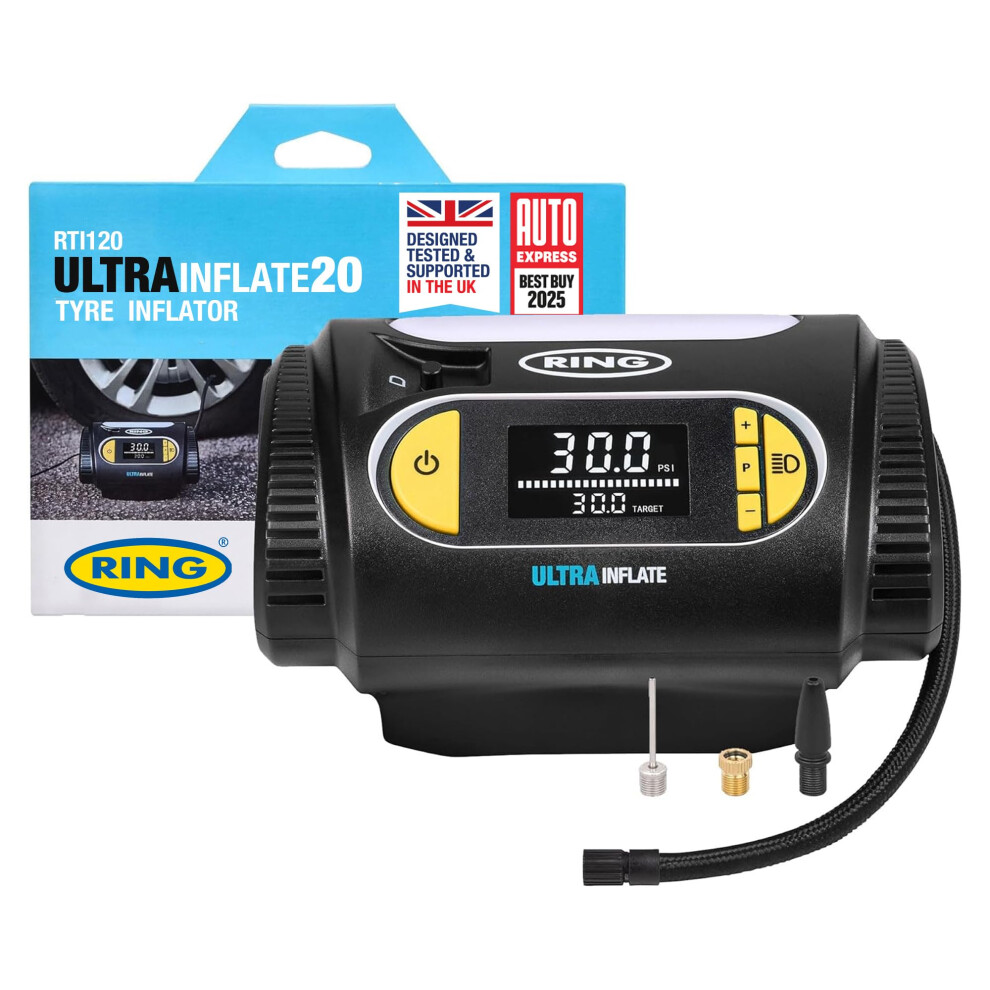 Ring Ultrainflate 20 Digital Tyre Inflator Air Compressor Featuring Autost 3238497677352