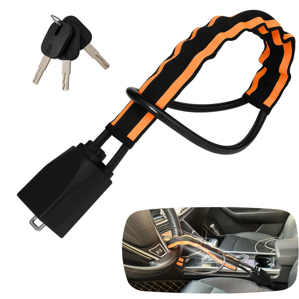 Reflective Stripe Titan Steering Wheel Lock, Seat Belt Lock, Car Anti-Theft Lock Device, Wheel Locks Suitable For Car, Suv, Pickup, Jeep 5051226545078