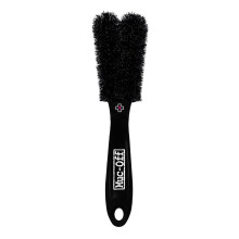 Muc-Off 373 Two Prong Brush - Bike Cleaning Brush With Rubberised Handle And Durable Nylon Bristles - Perfect For Cleaning Spokes, Discs And Pedals