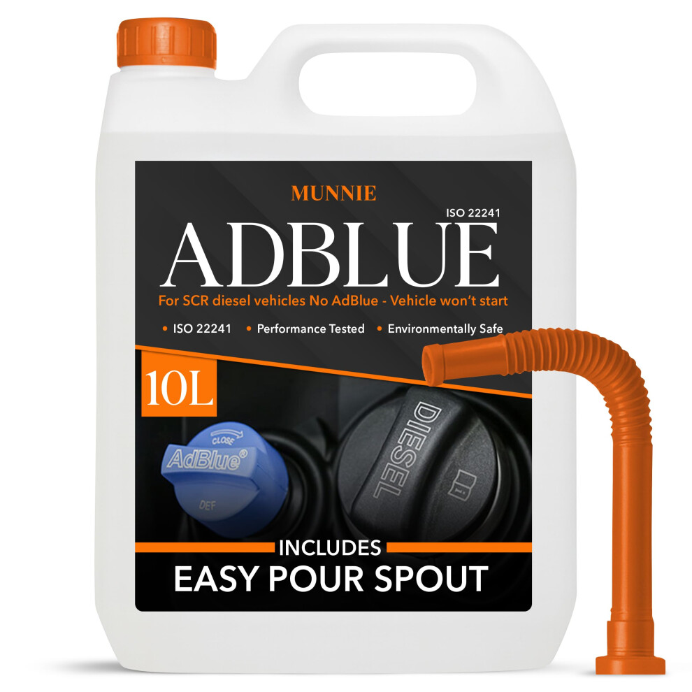 Munnie Ad 10 Litres With Nozzle Â Premium Diesel Exhaust Fluid Additive Blue 4858623337128