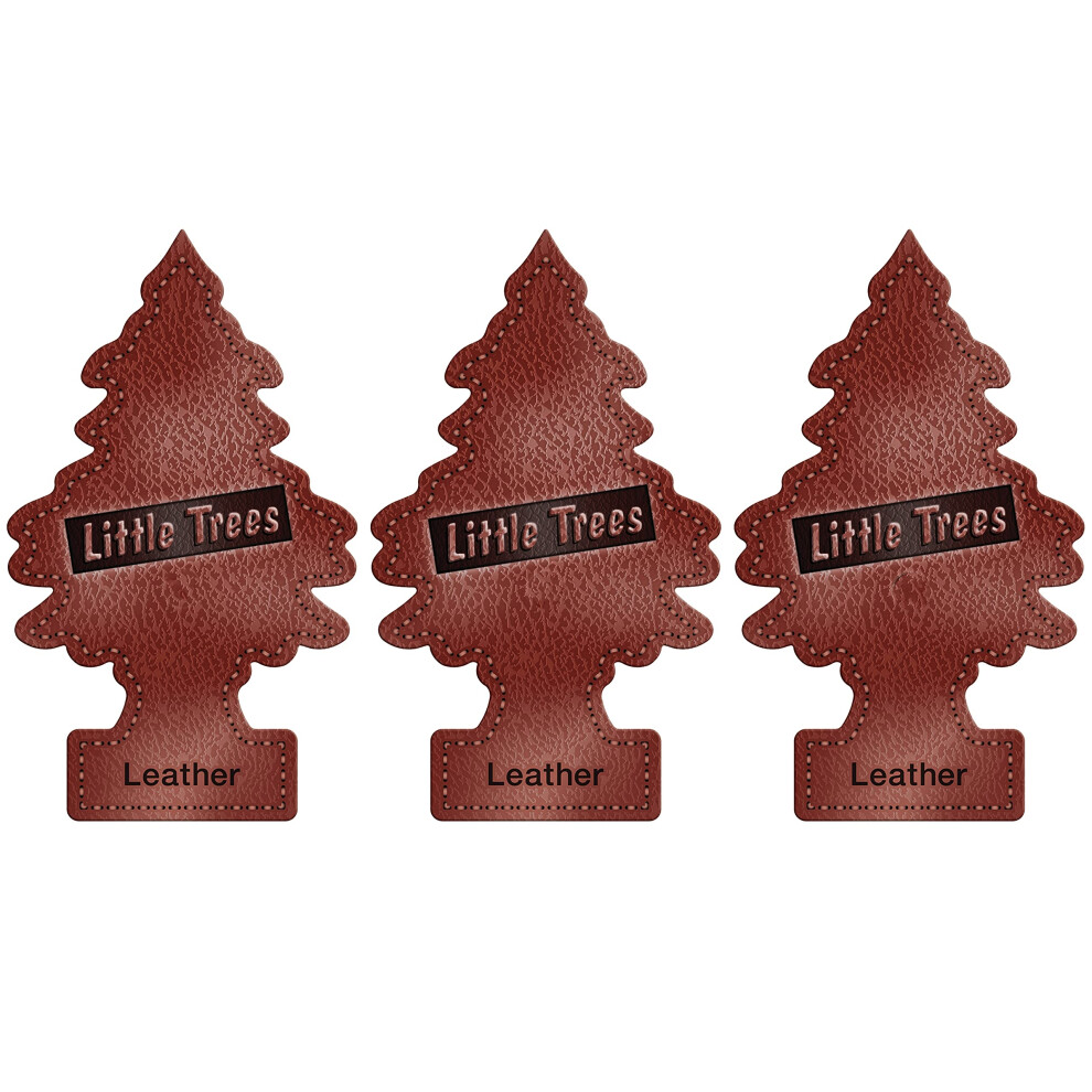Photos - Car Air Freshener Little Trees Air Freshener Tree LTZ016 Leather Fragrance For Car Home Boat Caravan - Triple Pack