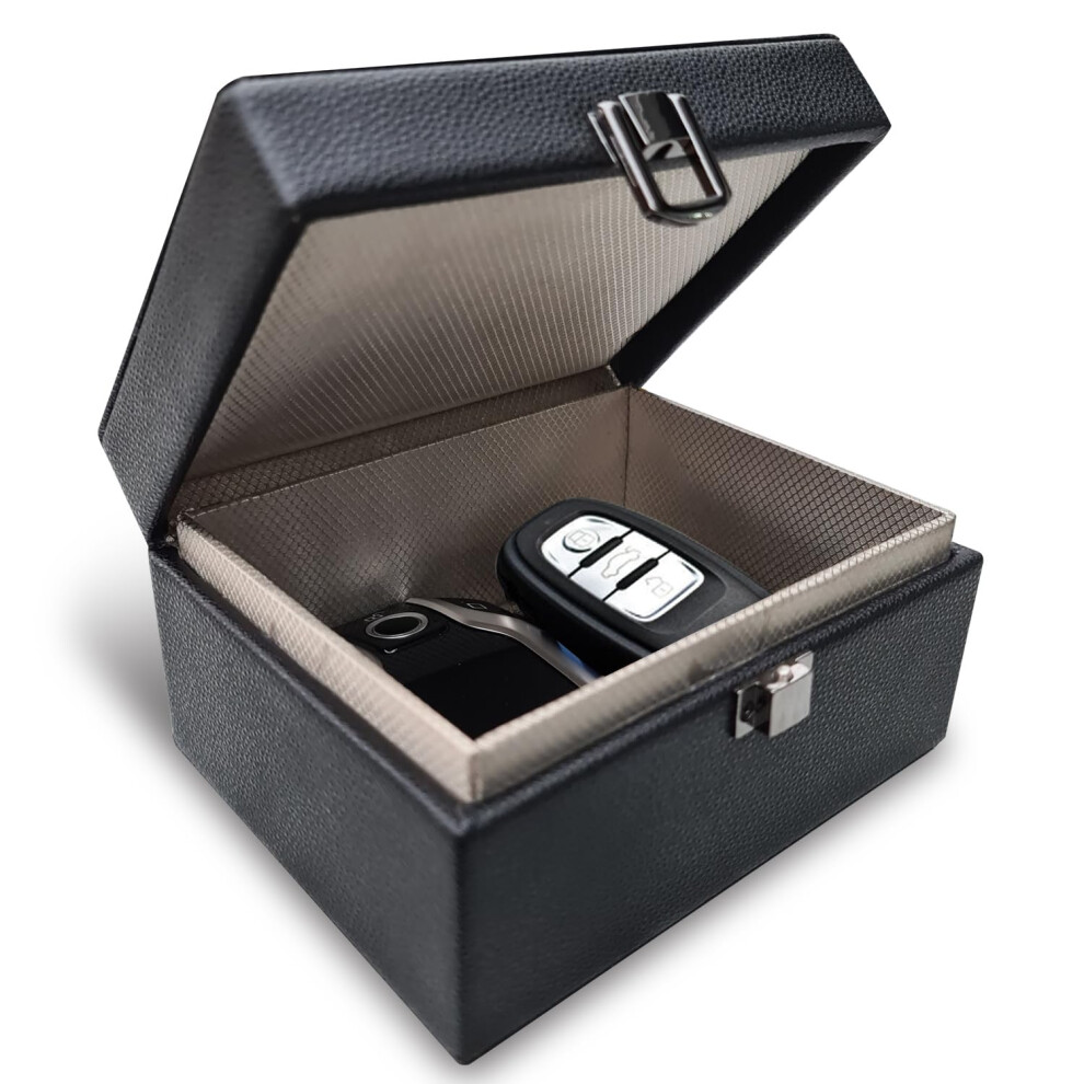 Faraday Box For Car Keys | Anti Theft Security Prevents Key Fob Cloning | Keyless Car Key Signal Blocker Box | Signal Blocking Box For Car Keys | Rfi 1142994590934
