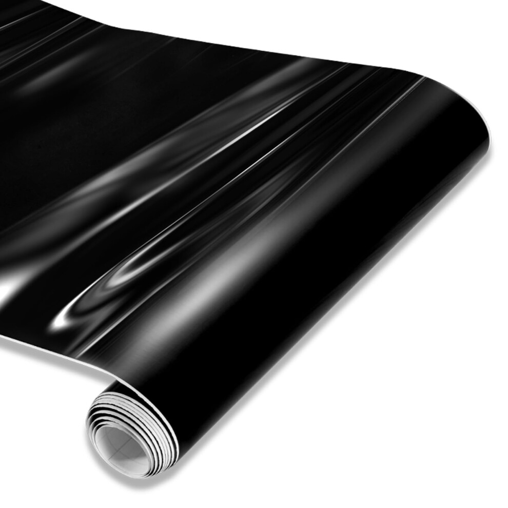 Spurtar Gloss Vinyl Wrap 1Ft X 5Ft Airrelease Glossy Car Wrap A Black 5483161052623