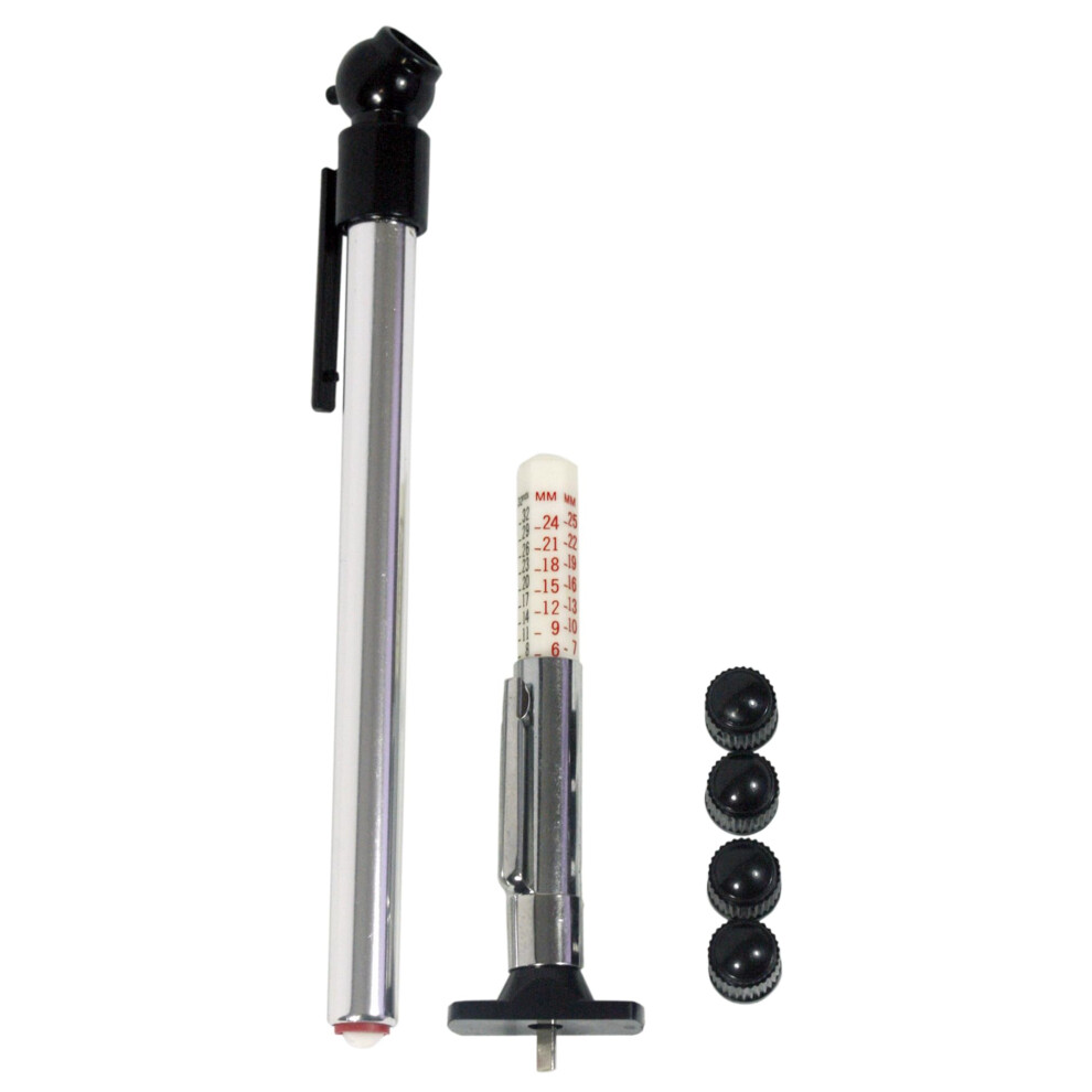 Aa Tyre Safety Kit For Cars Aa1146 - 2 Gauges For Tread Depth And Tyre Pressure Plus 4 Dust Caps, Green 5051226452123