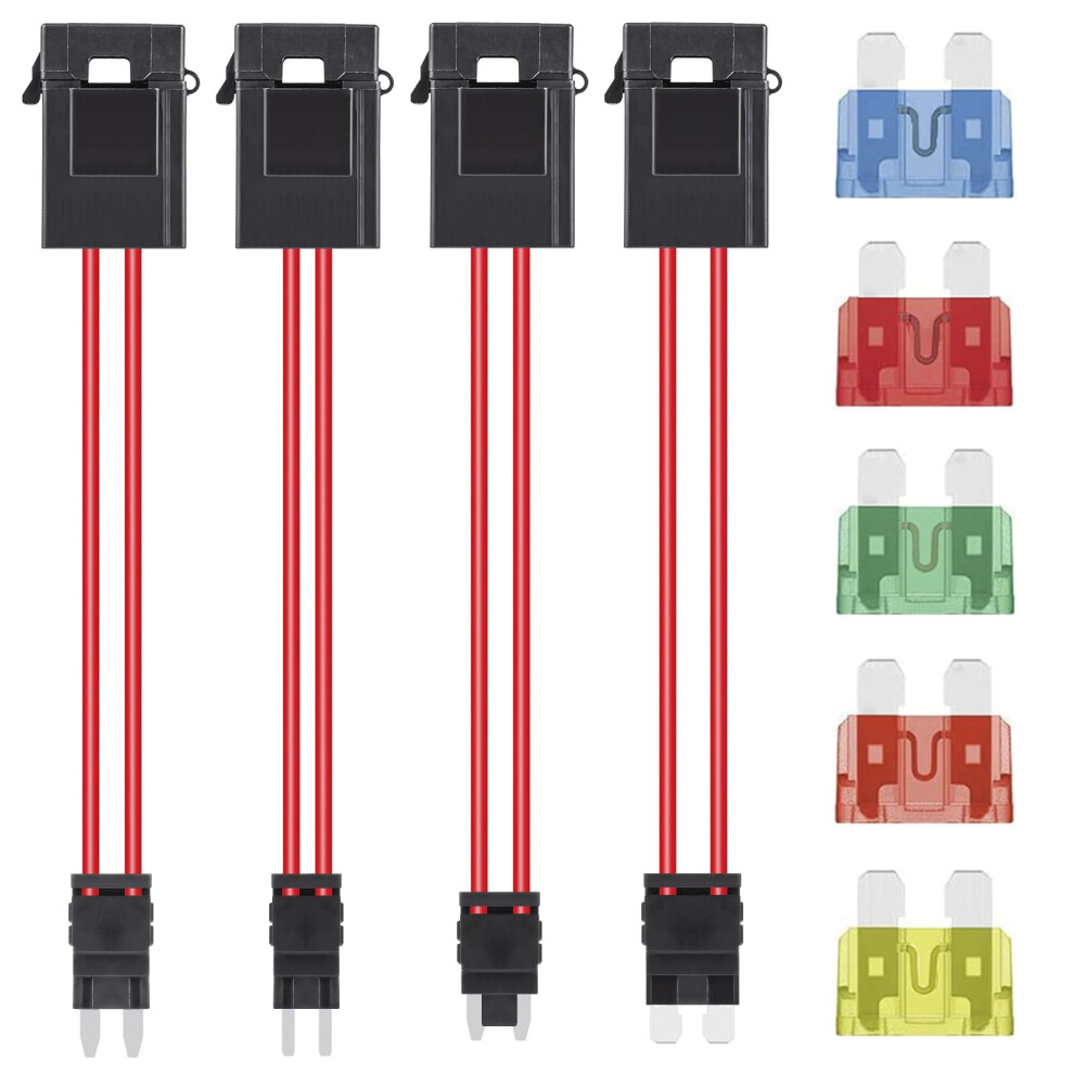 Aukenien Acc Car Fuses Holder Set Mini Micro Micro2 Standard 16Awg Vehicle 3458904499258