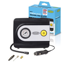 RING TYREINFLATE 10 Analogue Tyre Inflator Air Compressor with Three Adapto