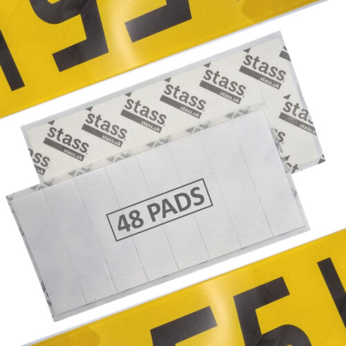 STASS Number Plate Sticky Pads 48 Pack PlateFit Extra Strong Double Sided N