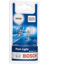Bosch W5W (501) Pure Light Car Light Bulbs - 12 V 5 W W2,1x9,5d - 2