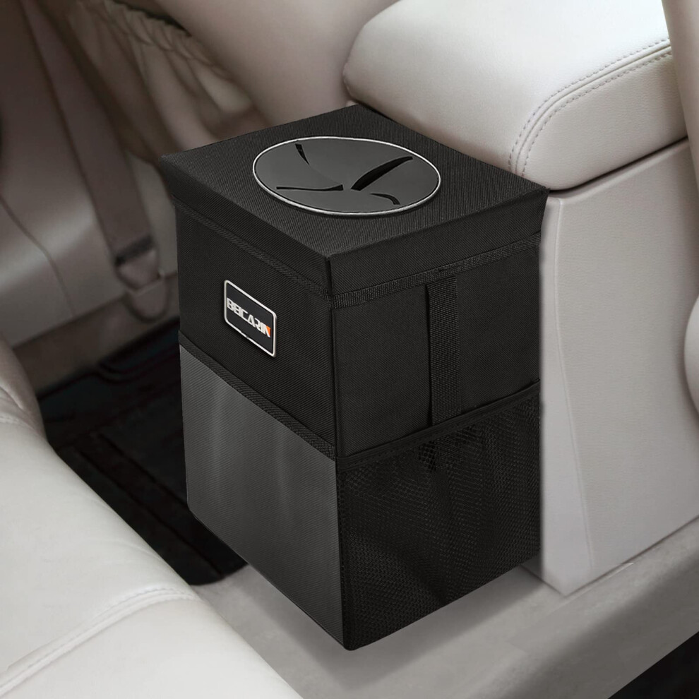 Car Trash Bin With Lid Trash Bag Hanging With Storage Pockets Leakproof Ca 7311894003200