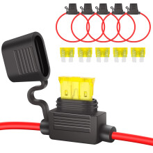 JatilEr 5 Pcs Inline Fuse Holder 12AWG 12V Waterproof Automotive Fuse Holde