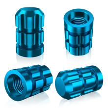 QUARKACE Aluminium Tyre Valve Caps 4 Pack for Car/Truck/Motocycle/Bike - Corrosion Resistant, Air Leakproof Car Valve Stem Dust Caps with Rubber Seal
