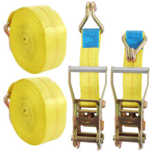 FWEEK 2 Sets Ratchet Tie Down Straps 5cm x 6m 11000lb Break Strength Heavy