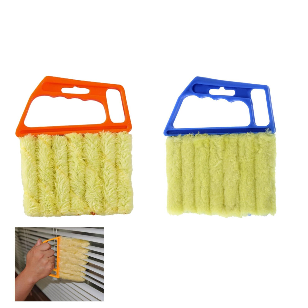 2 Pcs Venetian Blind Cleaner Tool, Blind Cleaners Brush, Orange/Blue 5005071804828