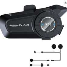 Y50 Motorfietsheadset voor één persoon, draadloos, 5,3 mm, waterdicht, IPX6, ruisonderdrukking, motorhelm, enkele oortelefoon