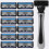 Premium 6-Layer Blade Manual Shaver Set - Universal 7-Layer Compatible Handle with 12 High-Precision Replacement Razor Refills 1