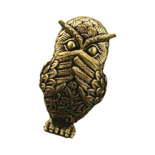 Handmade Brasses Owl Statue Retros Homes Office Decoration-C