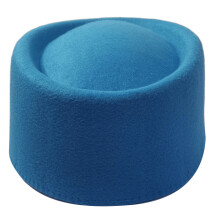 Elegant French Styles Wool Bowler Hat For Women-lake blue