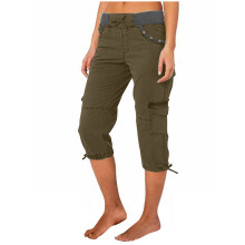 Cropped Cargo Pants Women Baggy Casual Elastic-Army Green XL