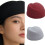 British Style Air Stewardess Solid Color Beret Hat 7-White 4