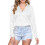 Women's Functional Leopard Print Long Sleeve Button-White XL 1