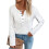 Women's Blouse Long Sleeve Half Button Openwork Semi-White S 1