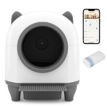 Selbstreinigende Katzentoilette, 80 l, App-gesteuert, Geruchskontrolle