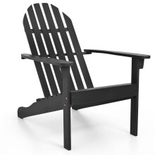 Adirondack-Stuhl aus schwarzem Akazienholz mit hoher Rückenlehne