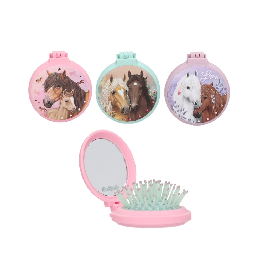 Miss Melody Horse Themed Folding Hairbrush Assorted Colour