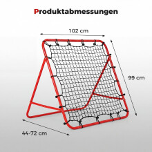 Voetbalreboundnet met 5 verstelbare hoeken, 100x100 cm