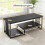 Rechteckiger Couchtisch mit 2 Ablagen, schwarzes Metallgestell 2
