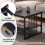 Rechteckiger Couchtisch mit 2 Ablagen, schwarzes Metallgestell 3