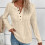 Women's Blouse Long Sleeve Half Button Openwork Semi-White S 4