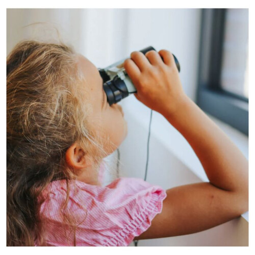 KIDYWOLF KIDYBINOCULAR Binocolo per Bambini Verde – Ingrandimento 10x, Bussola, Resistente agli Urti, 5+ 1