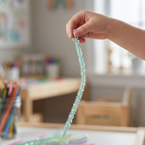 300Pcs Bendable Silver Glitter Chenille Sticks for Creative DIY Crafts 2