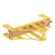 Wooden Kid Train Track Bridge in Yellow for Building Train Sets
