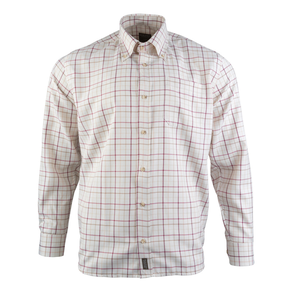 Jack Pyke Mens Countryman Check Long Sleeve Shirt Burgundy Medium Red,Purple